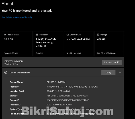 Core i7 PC and MSI 27inch Monitor Sell